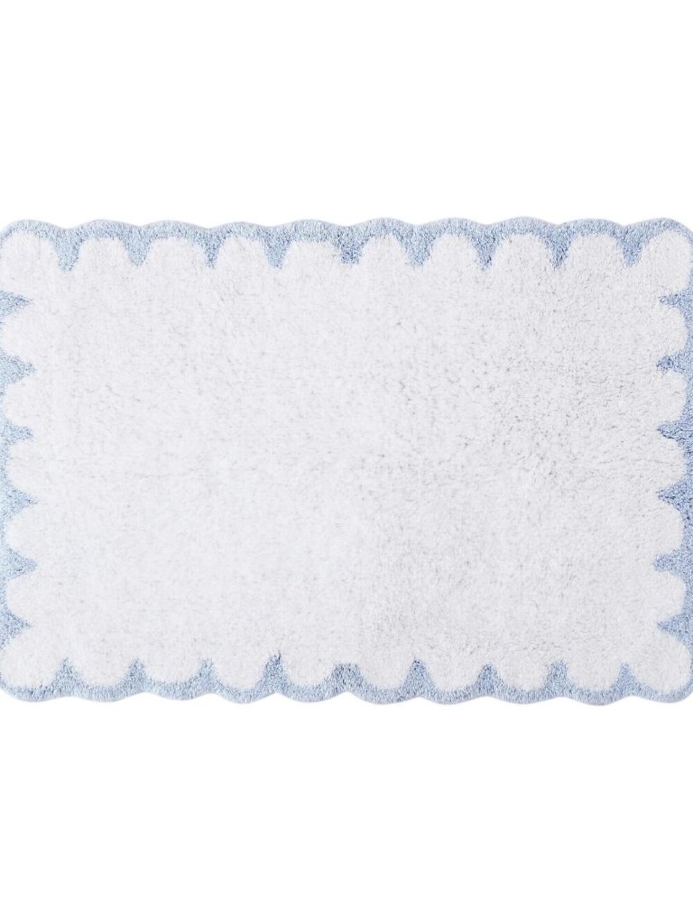 NWT Peri Home Rectangle Scalloped Bath Rug Mat 3Y84470RBL Blue 20x30